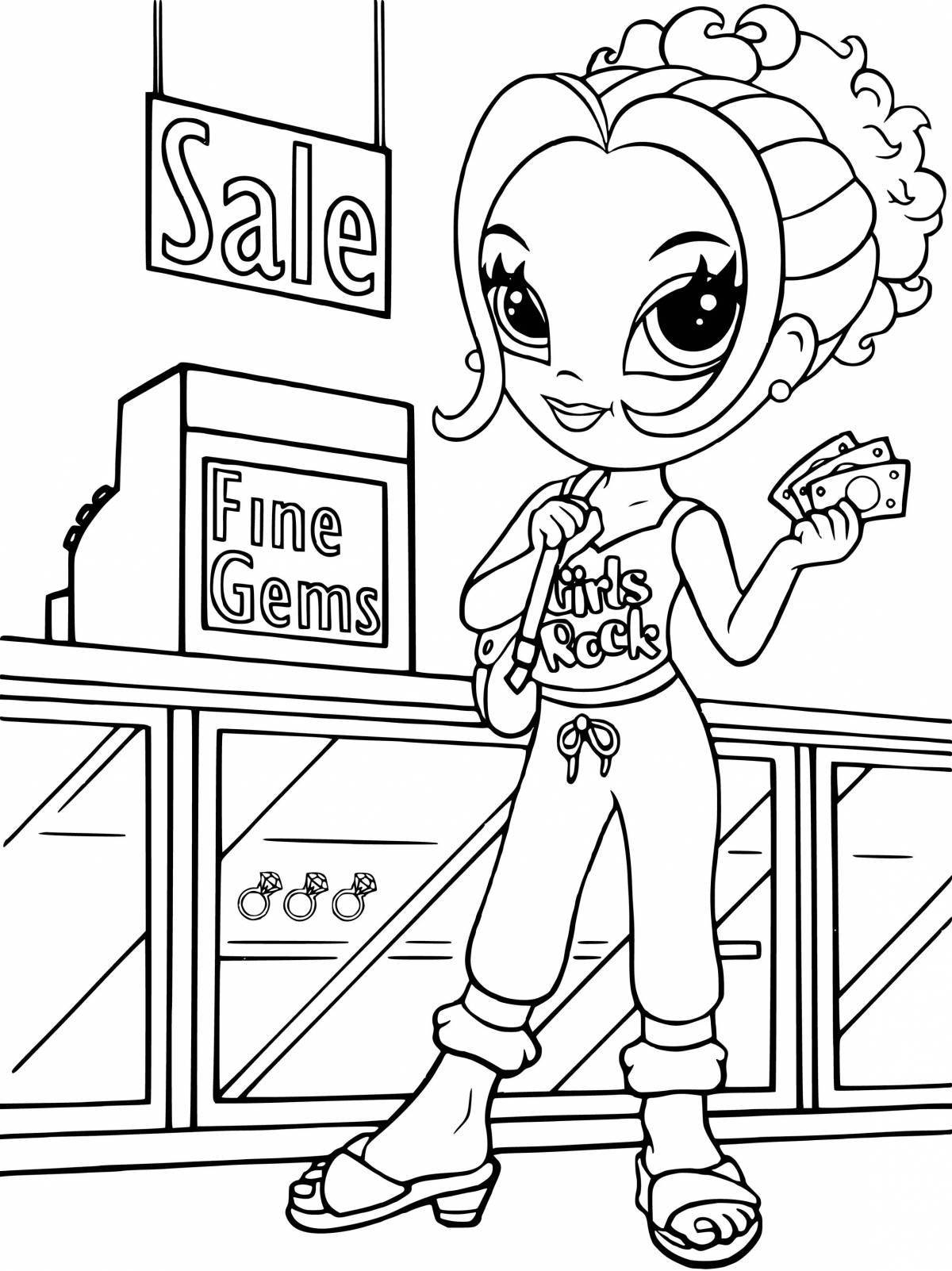 Lisa's playful coloring page