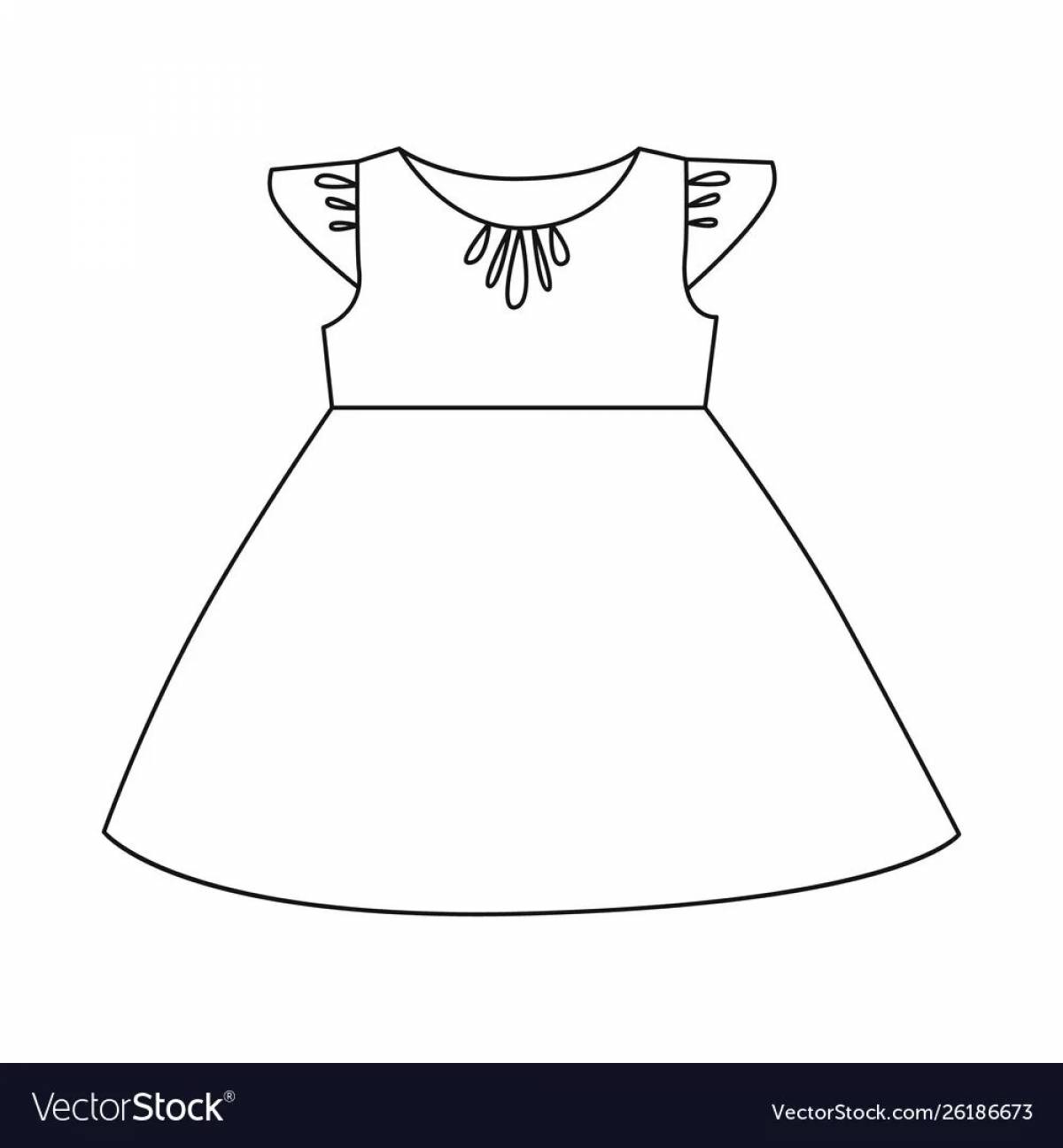 Платье раскраска для малышей