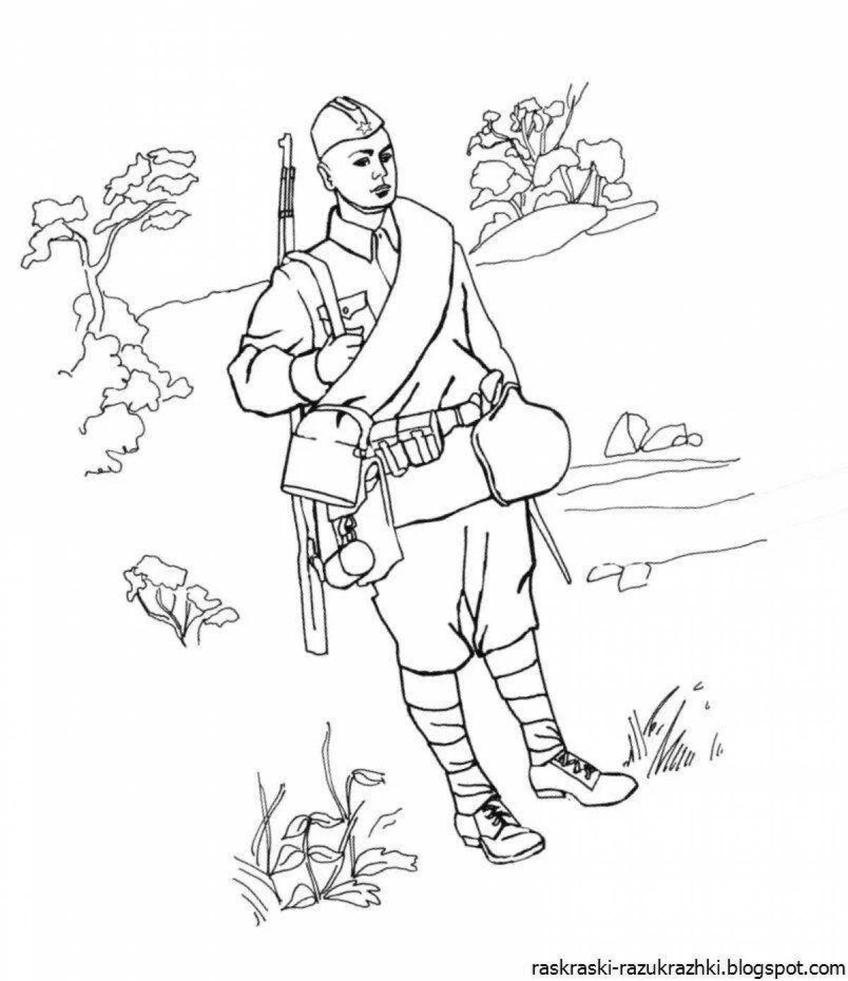 Attractive coloring pages of war heroes