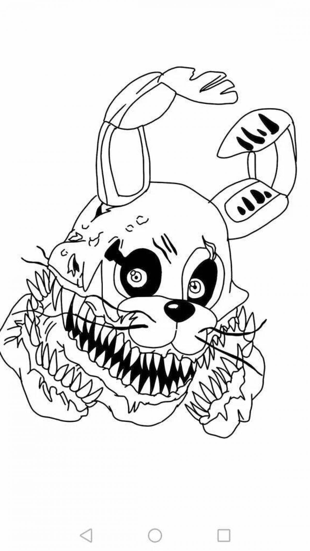 Colorful twisted animatronics coloring page