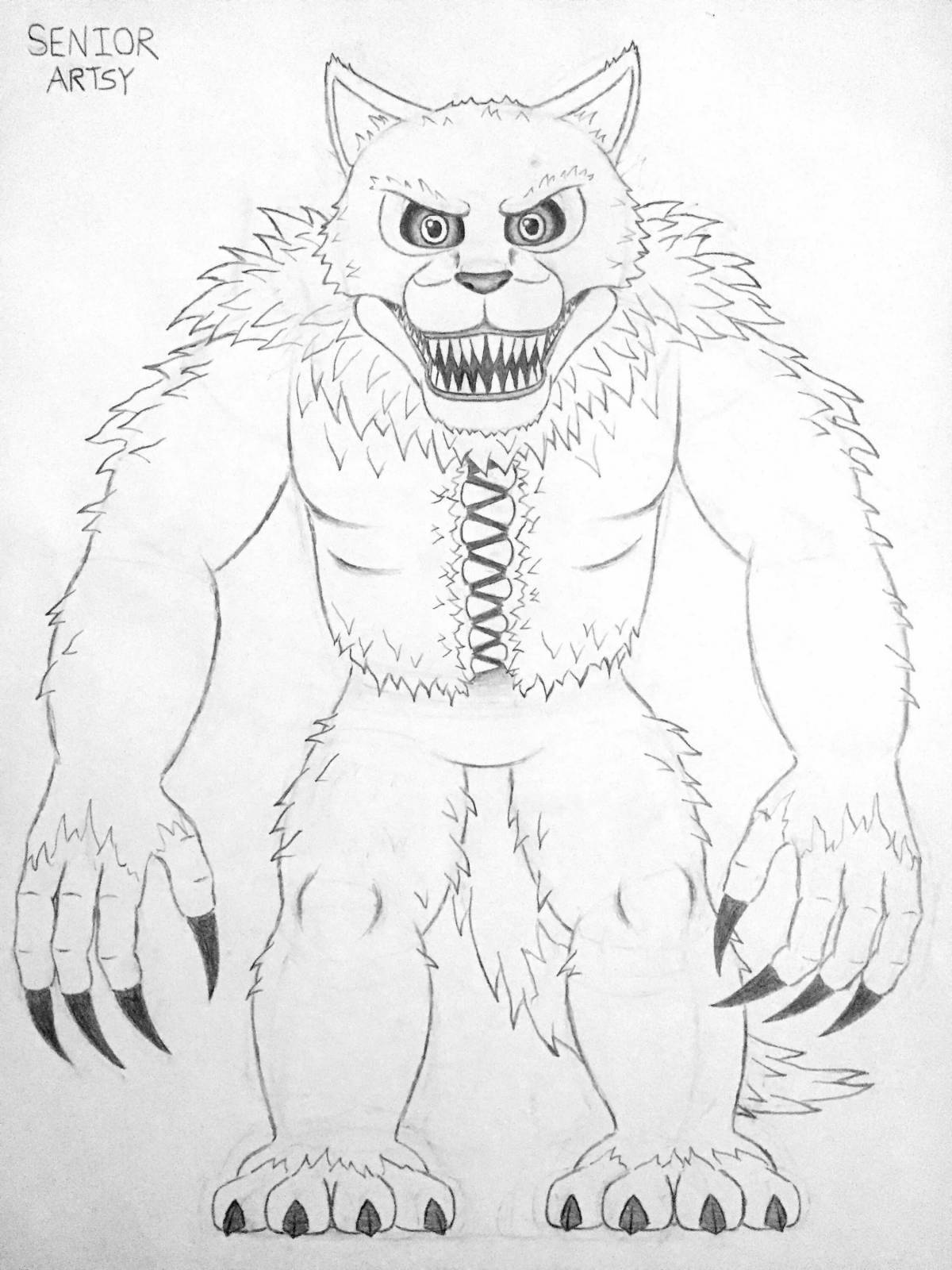 Animatronics twisted coloring page