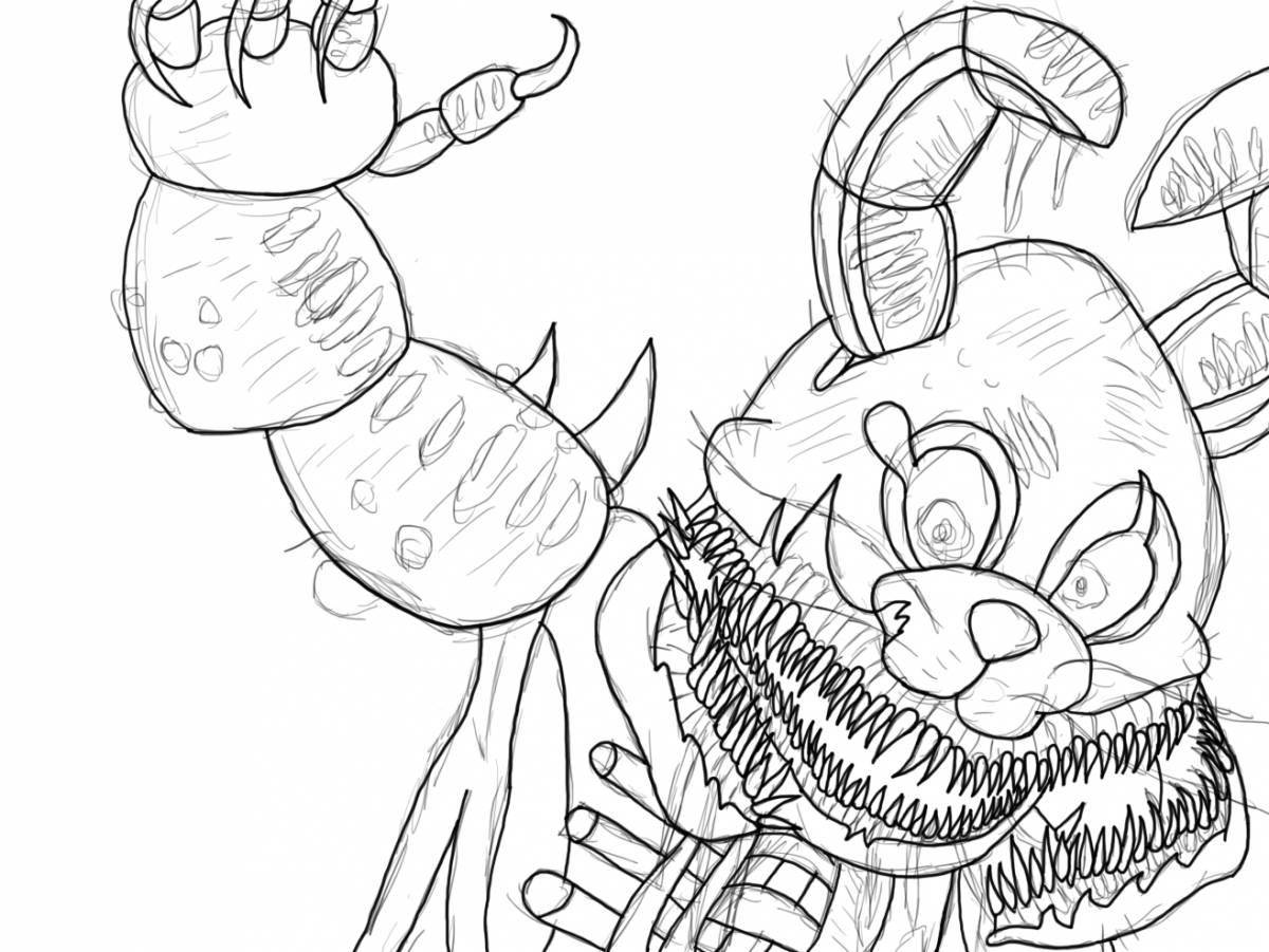 Incredible animatronics twisted coloring page