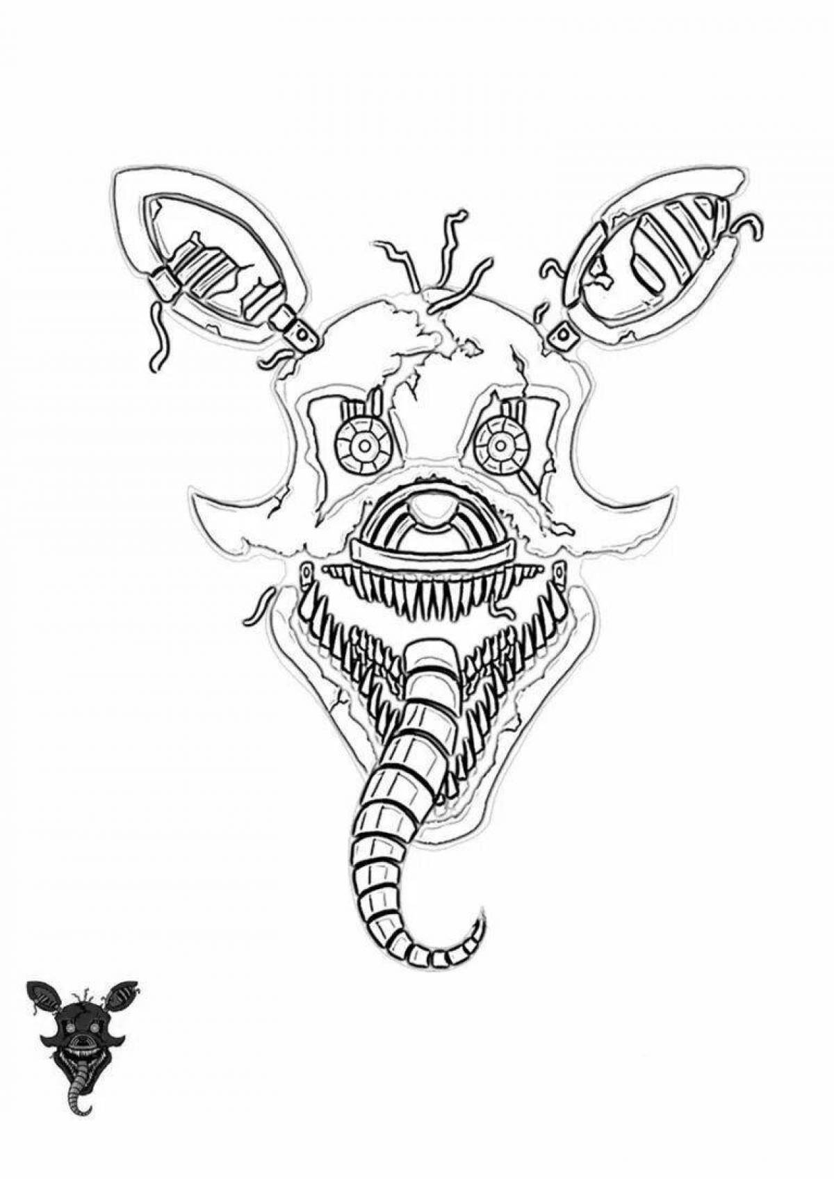 Awesome animatronics twisted coloring page