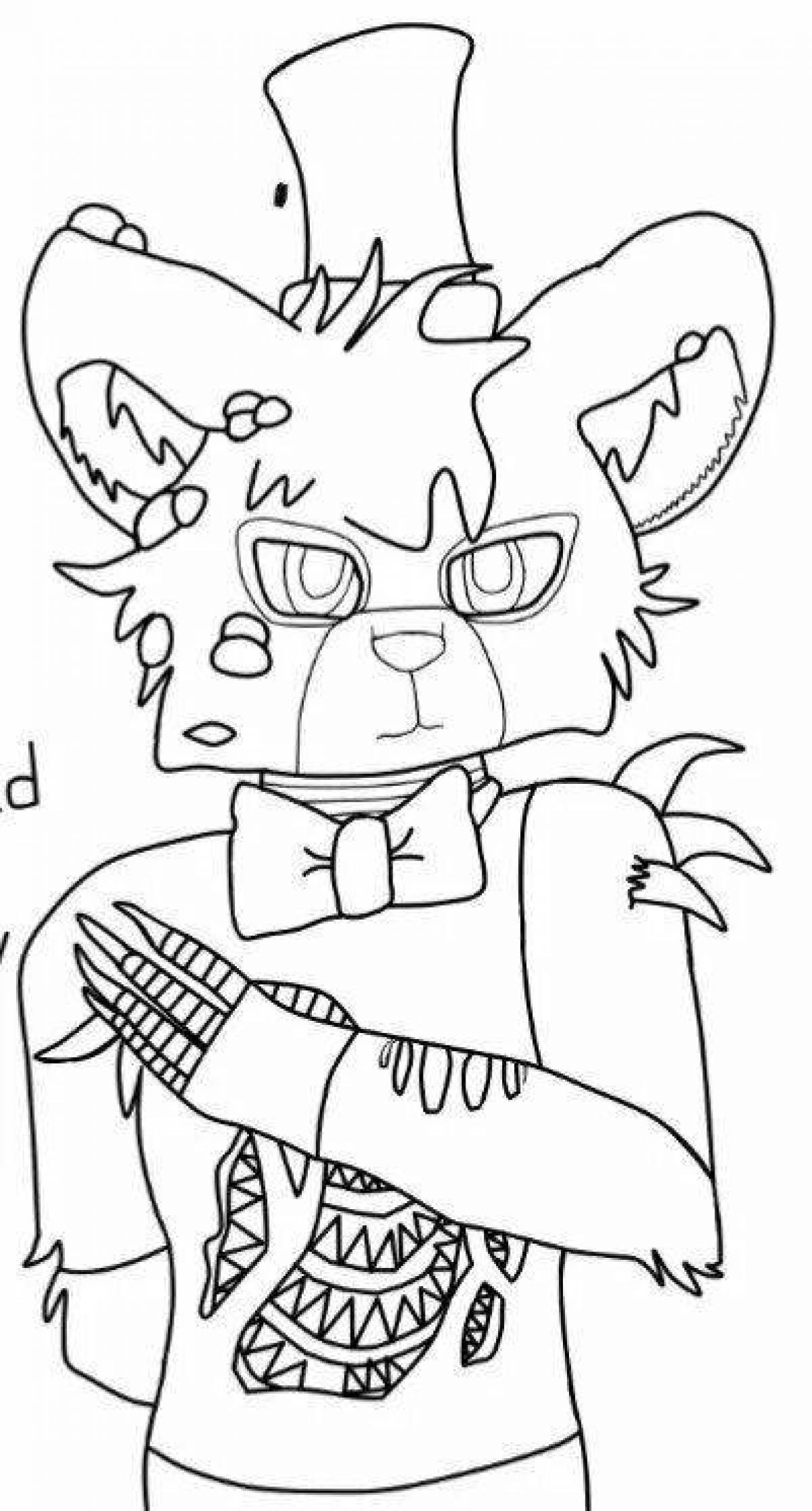 Charming animatronics twisted coloring page