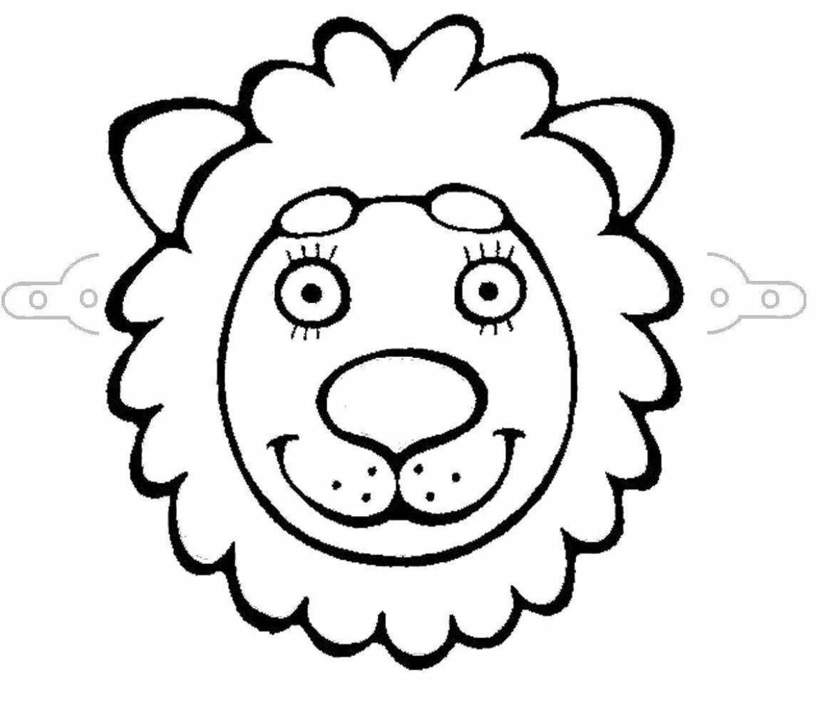 Great lion face coloring page