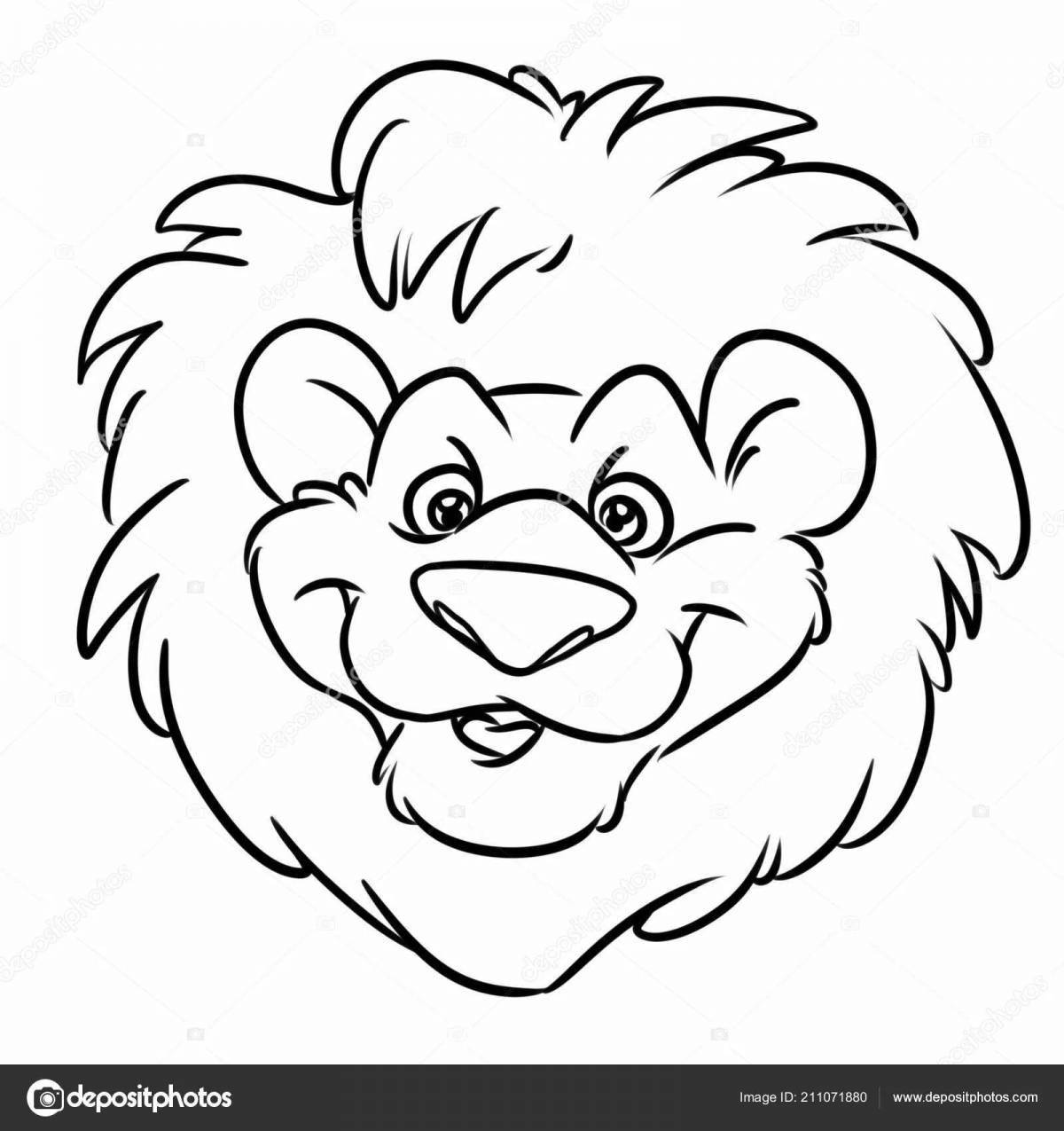 Coloring page dazzling muzzle of a lion