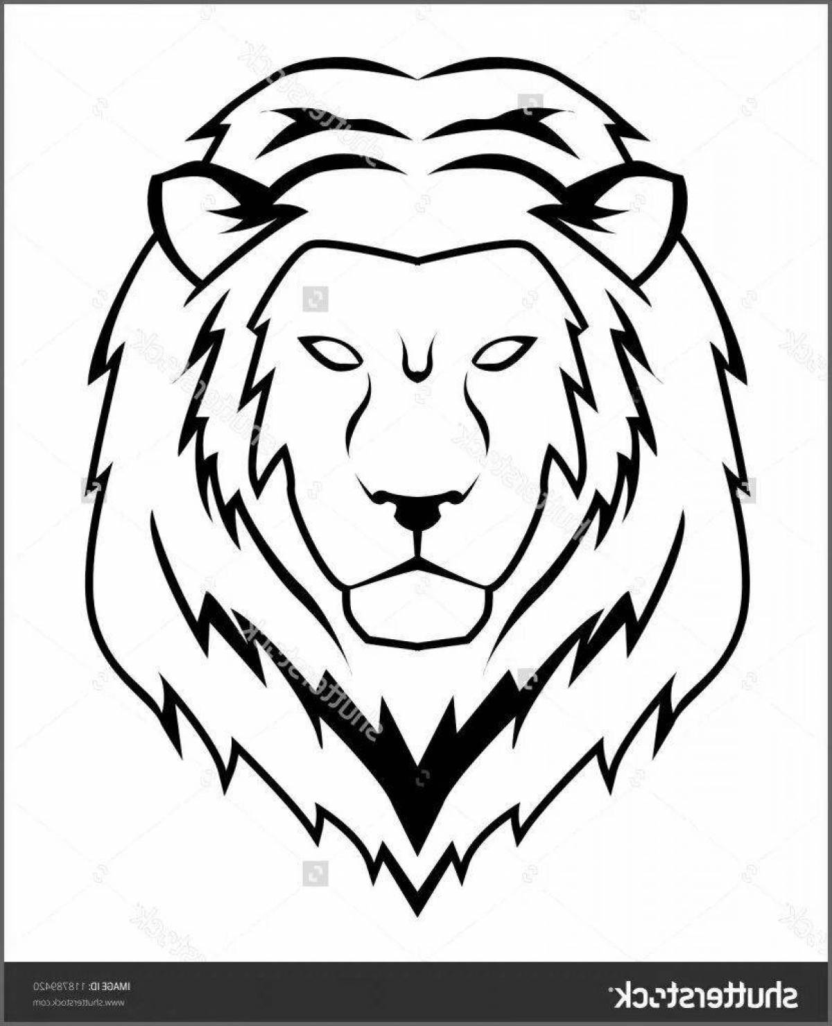 Exquisite lion muzzle coloring page