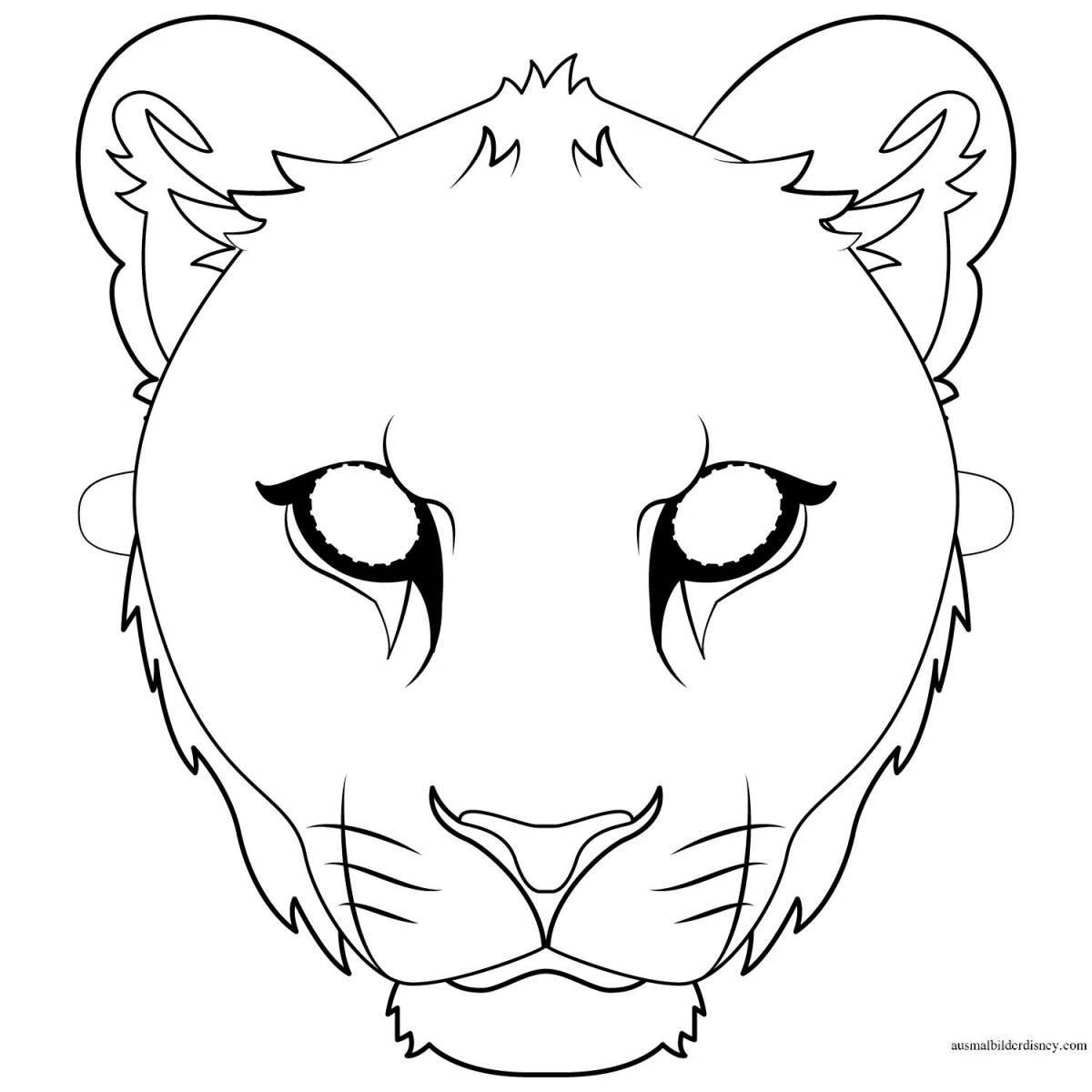Coloring book luxurious muzzle of a lion