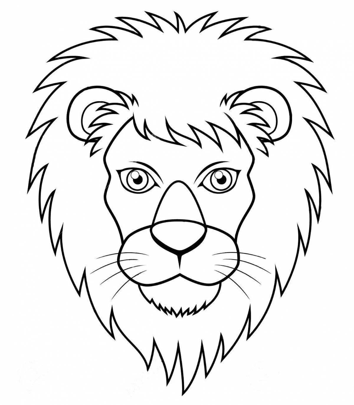 Страница раскраски славного льва
