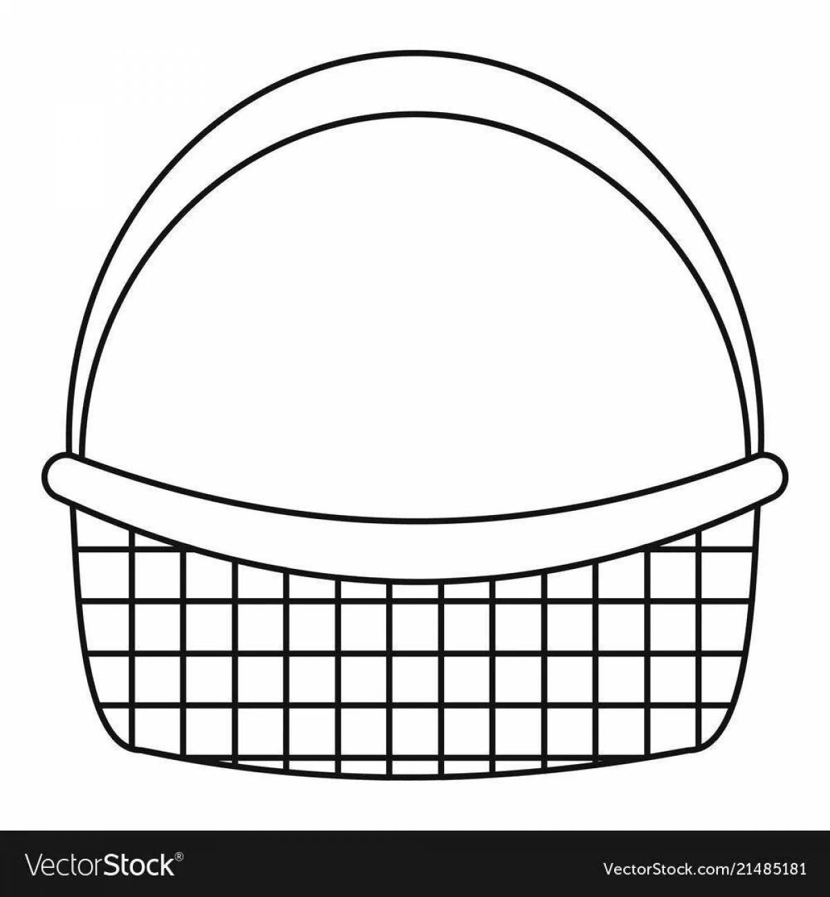 Coloring for children's bright empty basket