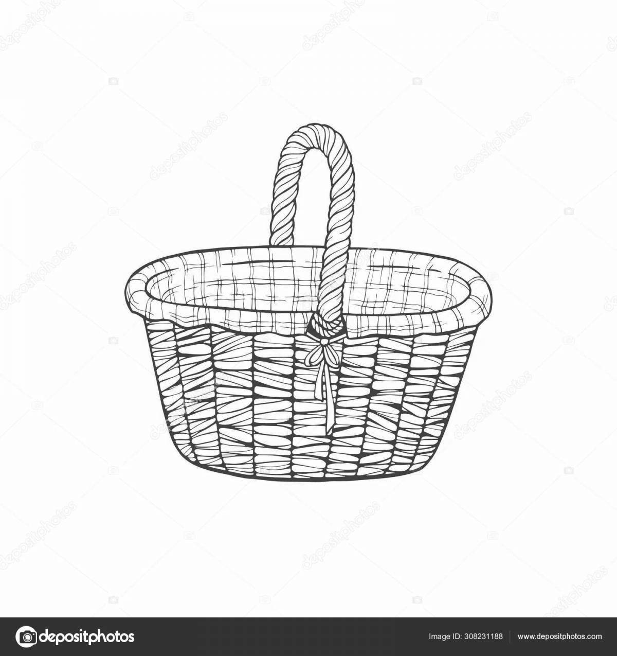 Children's empty basket coloring book for kids