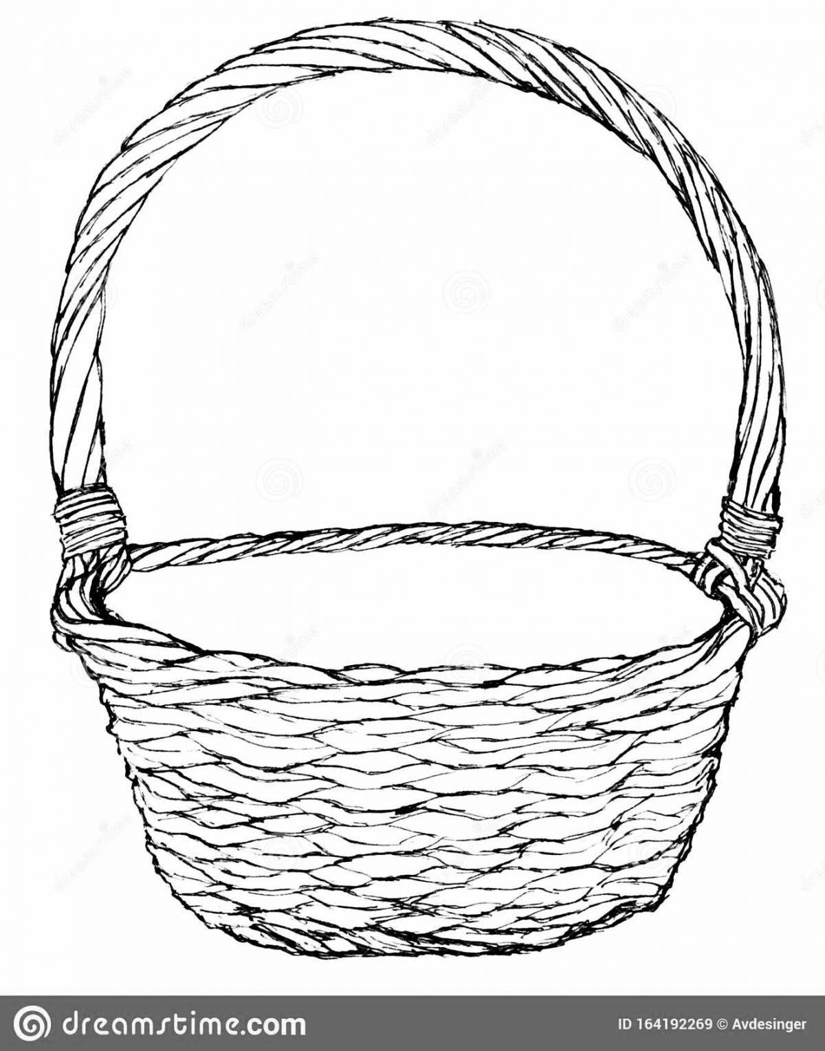 Увлекательная раскраска «пустая корзина» для детей