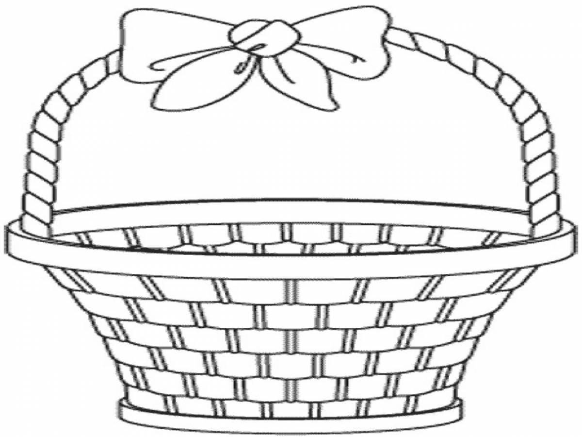 Adorable empty basket coloring book for kids