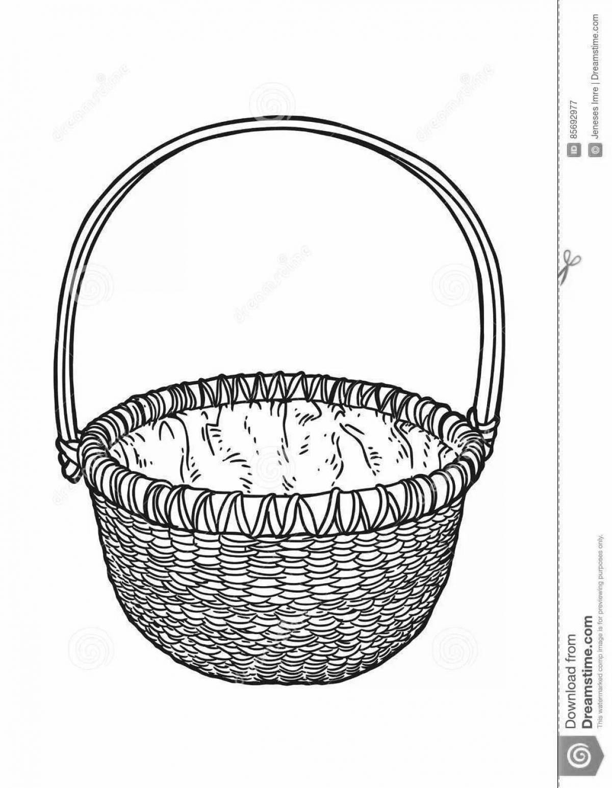 Pretty empty coloring basket for kids