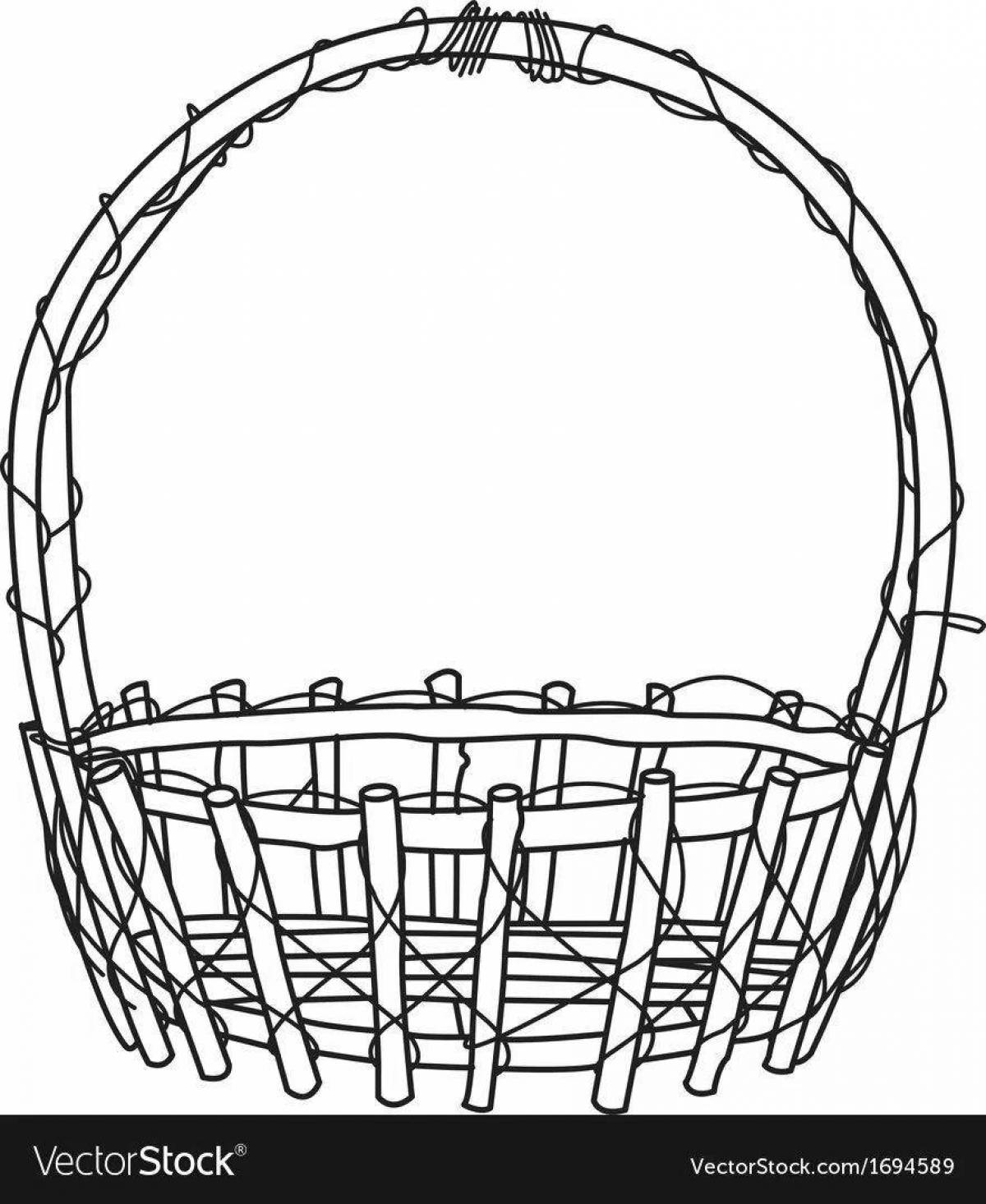 Adorable empty basket coloring book for kids