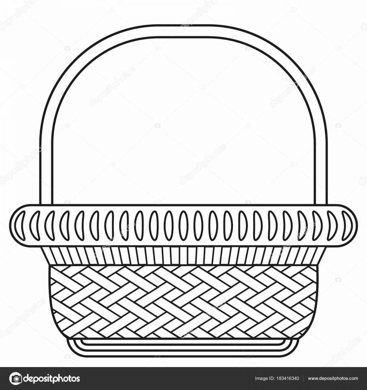 Sunny empty basket coloring book for kids
