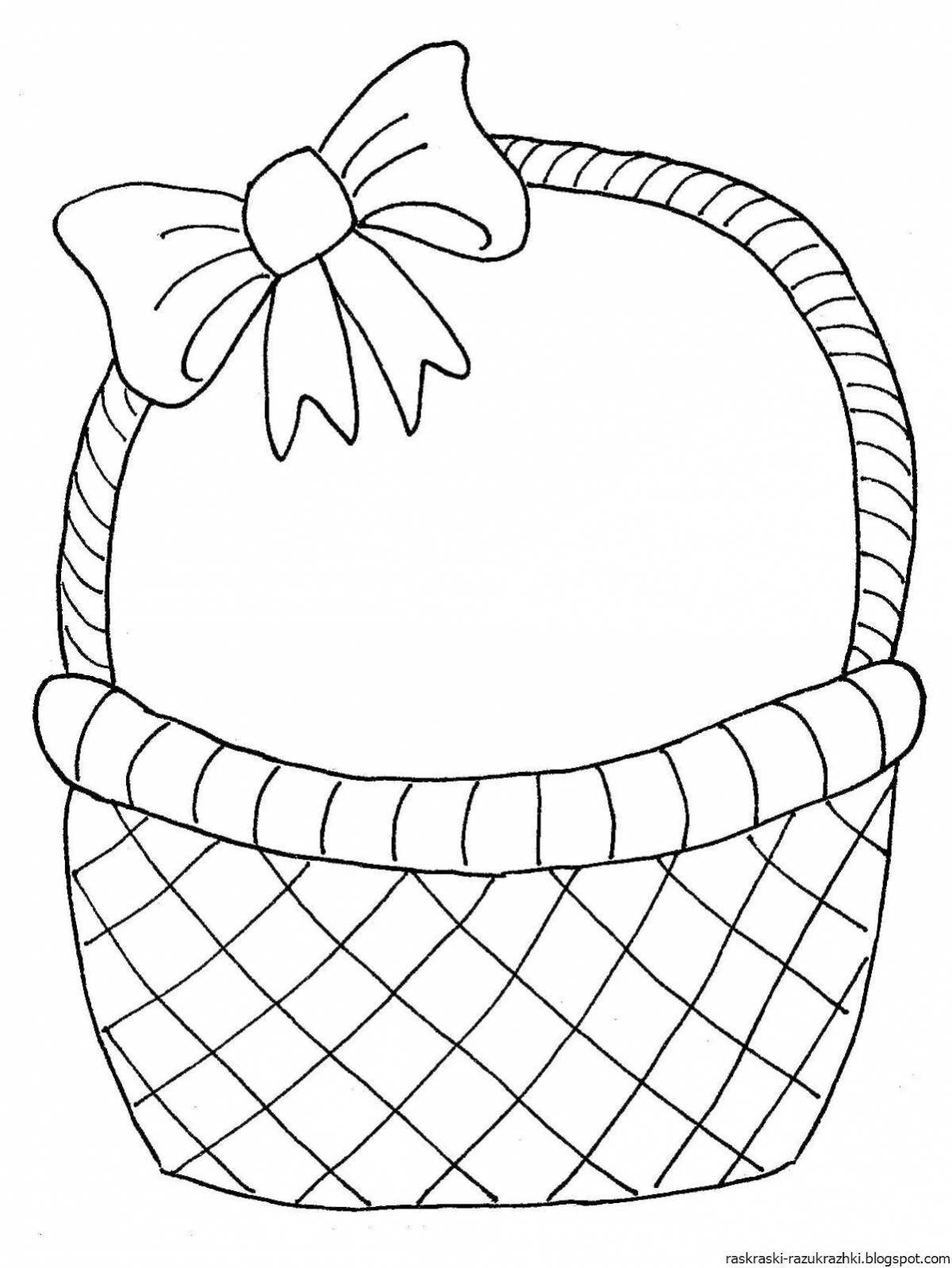 Colored empty basket coloring book for kids