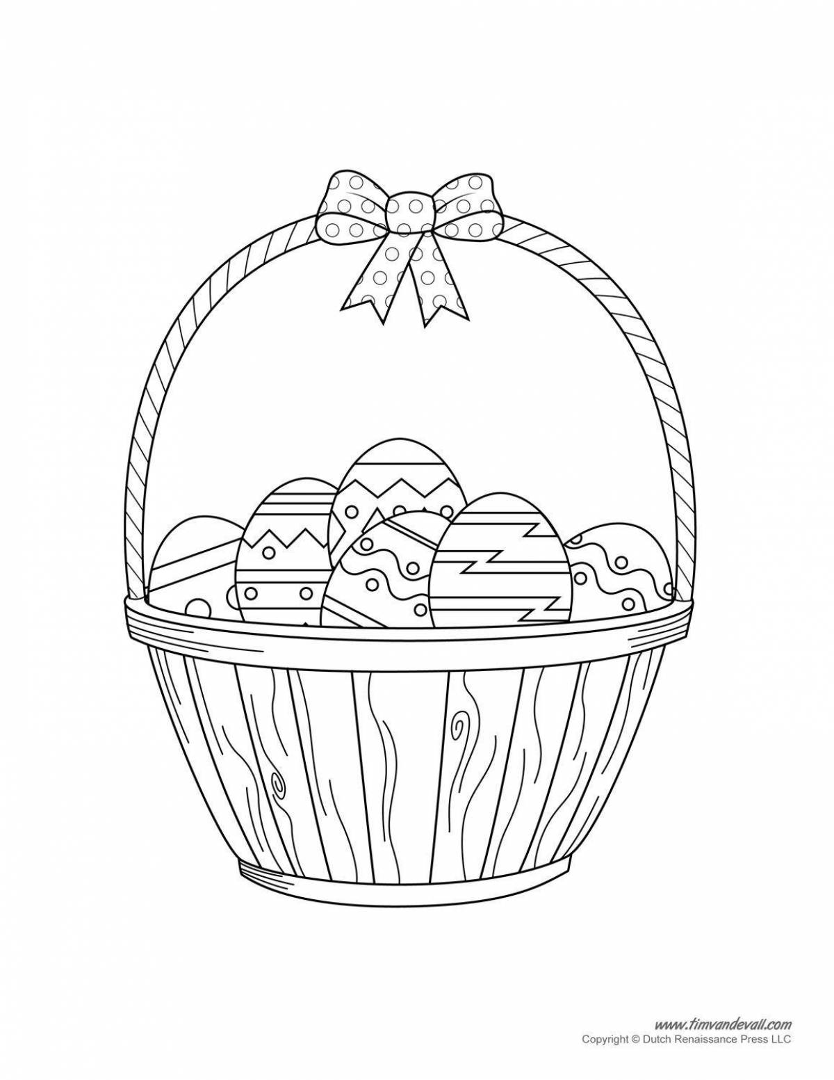 Colorful empty basket coloring book for kids