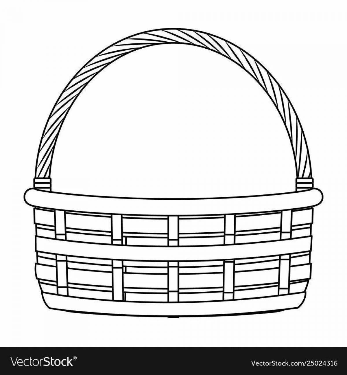 Colorful empty basket coloring book for kids