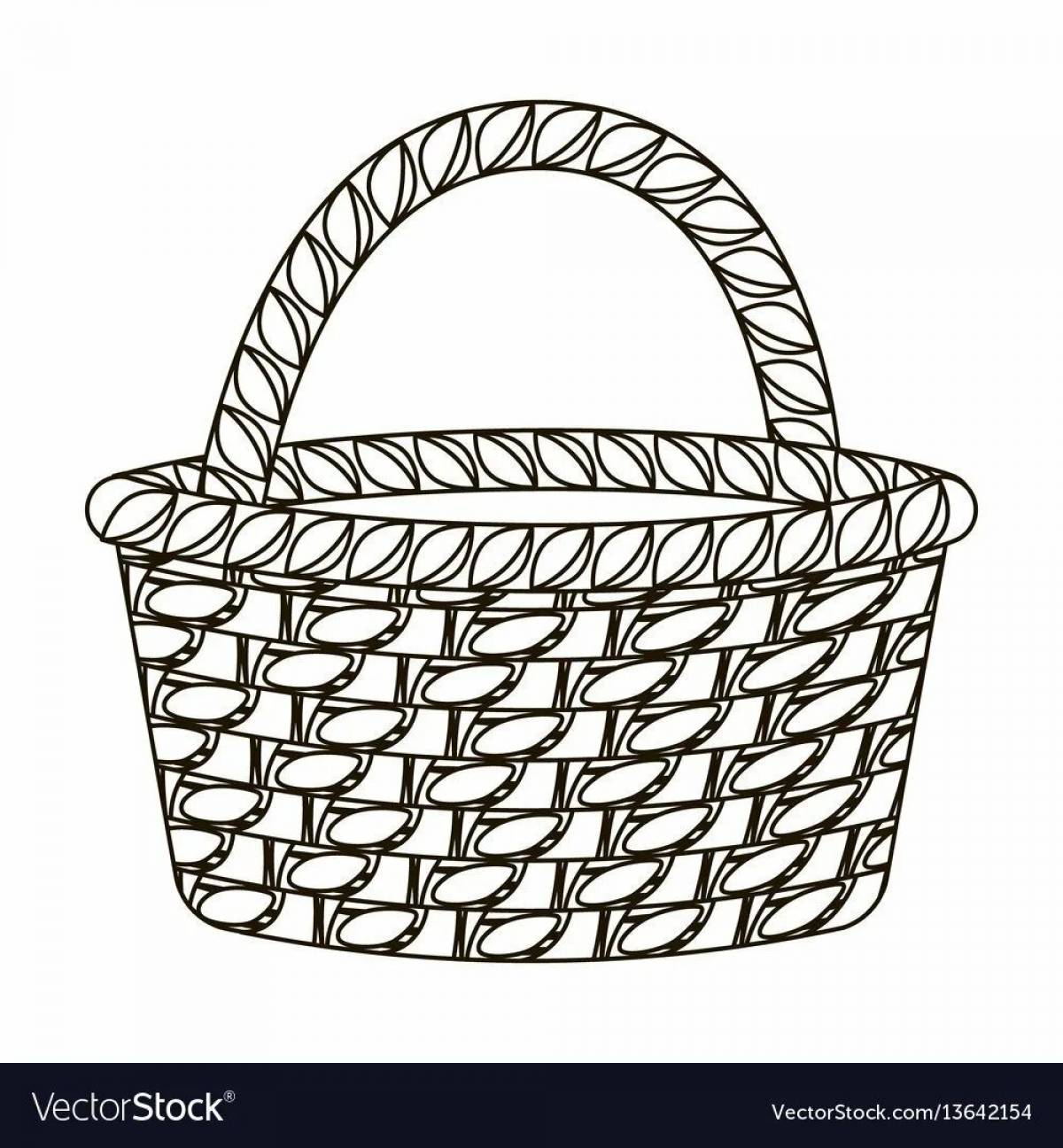 Color bright empty basket coloring book for kids