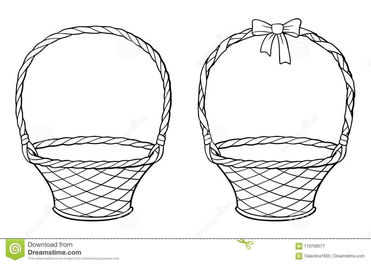 Цветная светящаяся пустая корзина-раскраска для детей