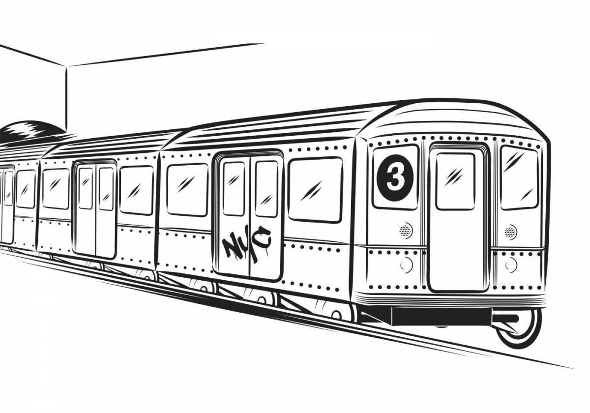 Coloring page charming Moscow metro