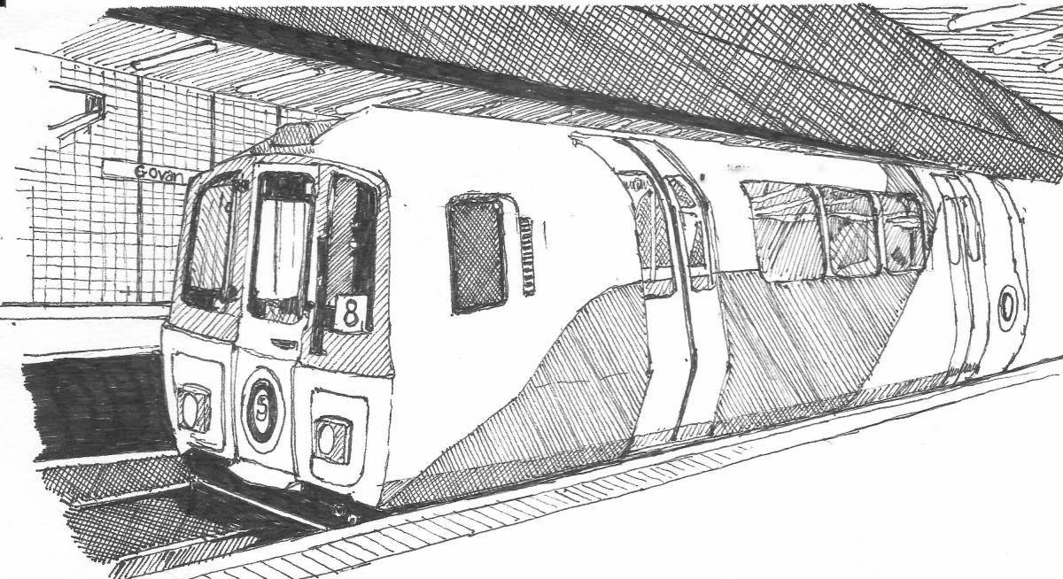Coloring page elegant Moscow metro