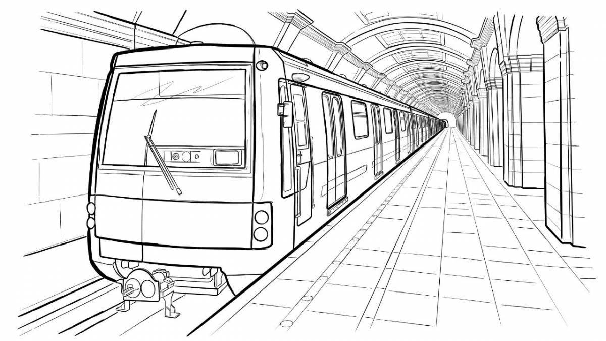 Coloring page stylish Moscow metro