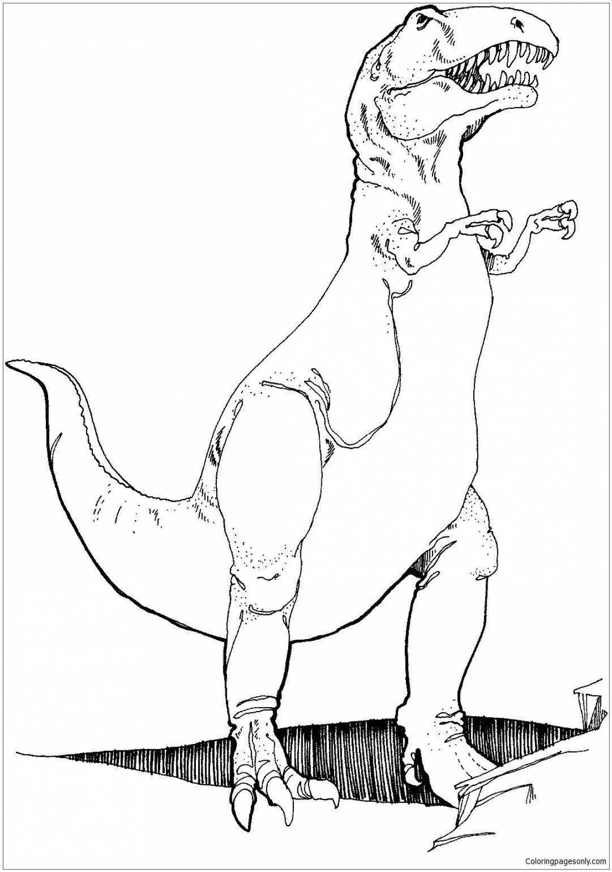 Colorful t-rex coloring page