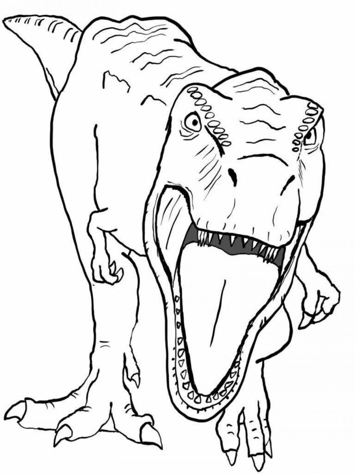Анимированная страница раскраски t-rex