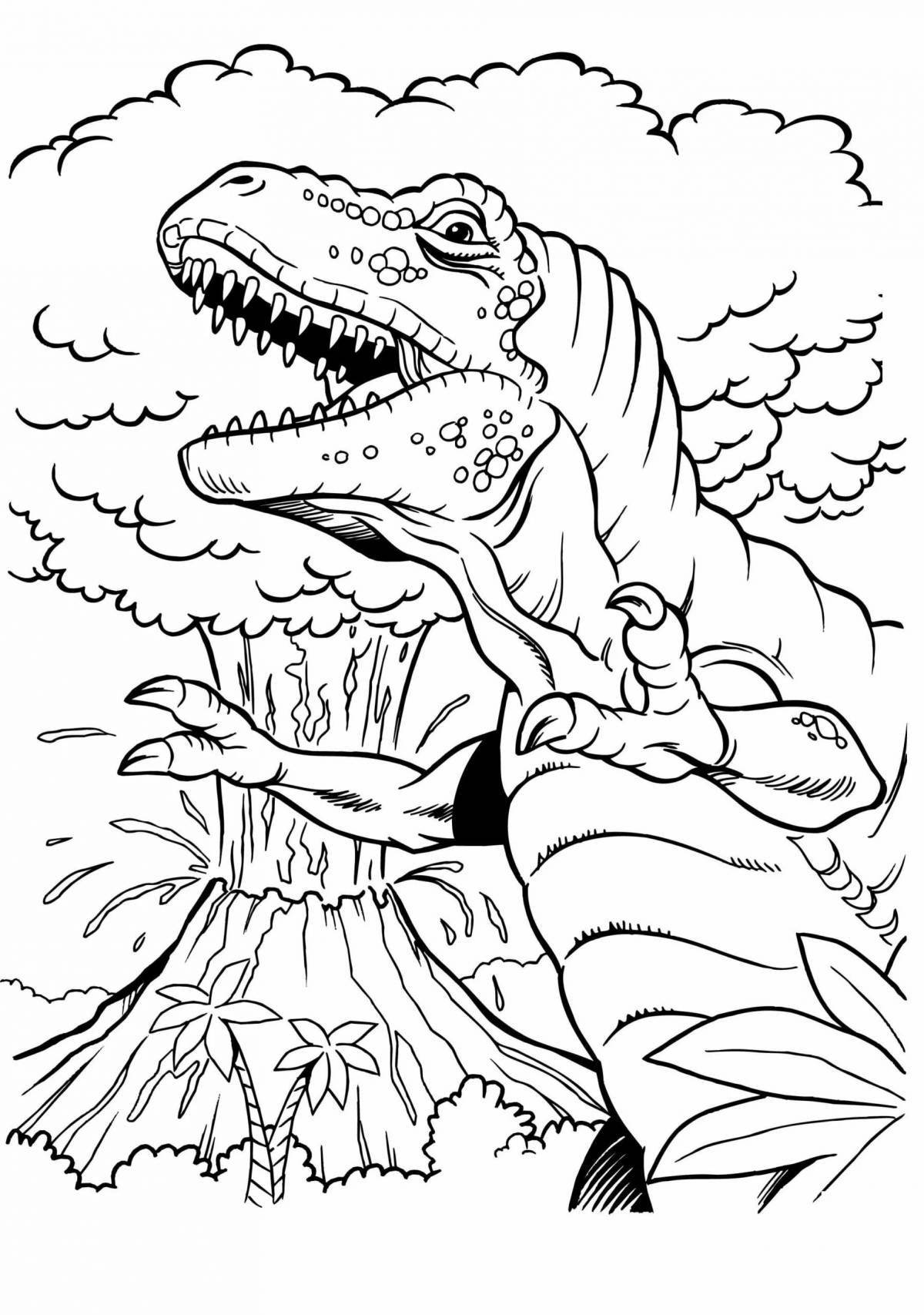 Joyful t-rex coloring book