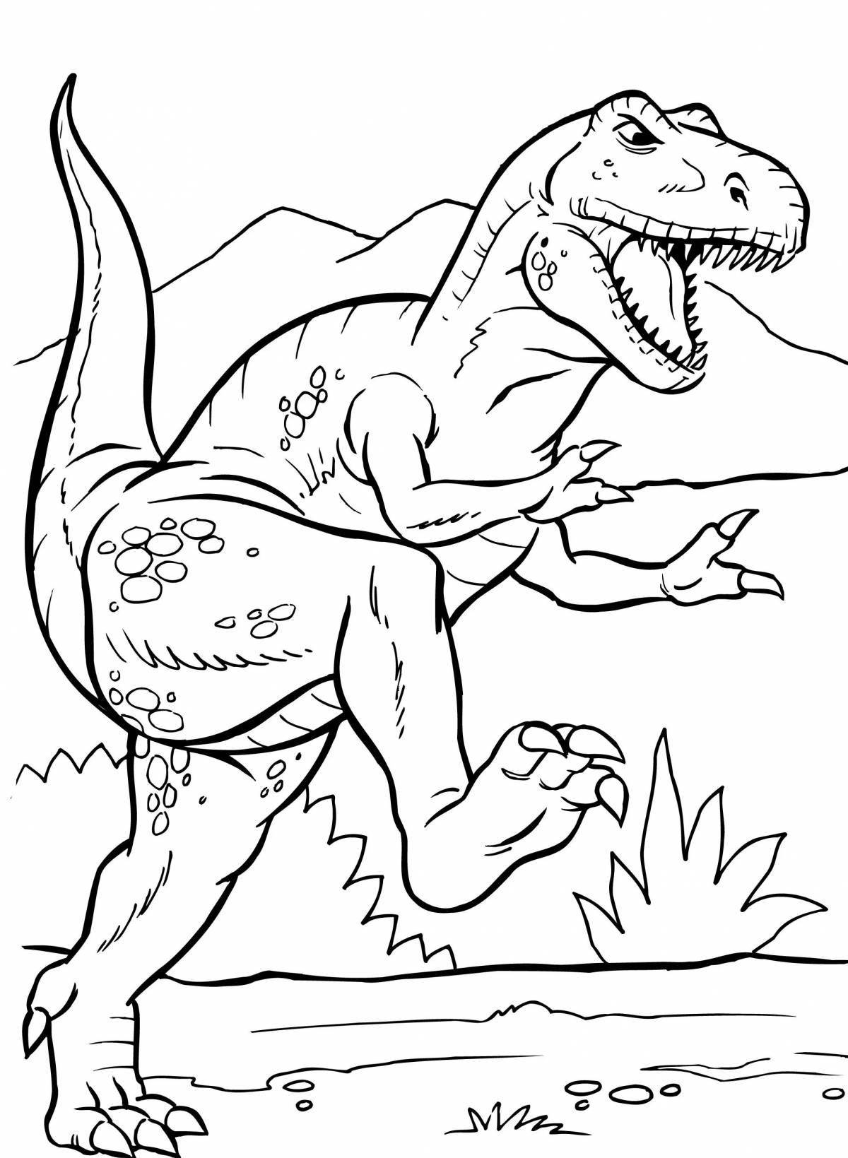 Раскраска сияющий t-rex