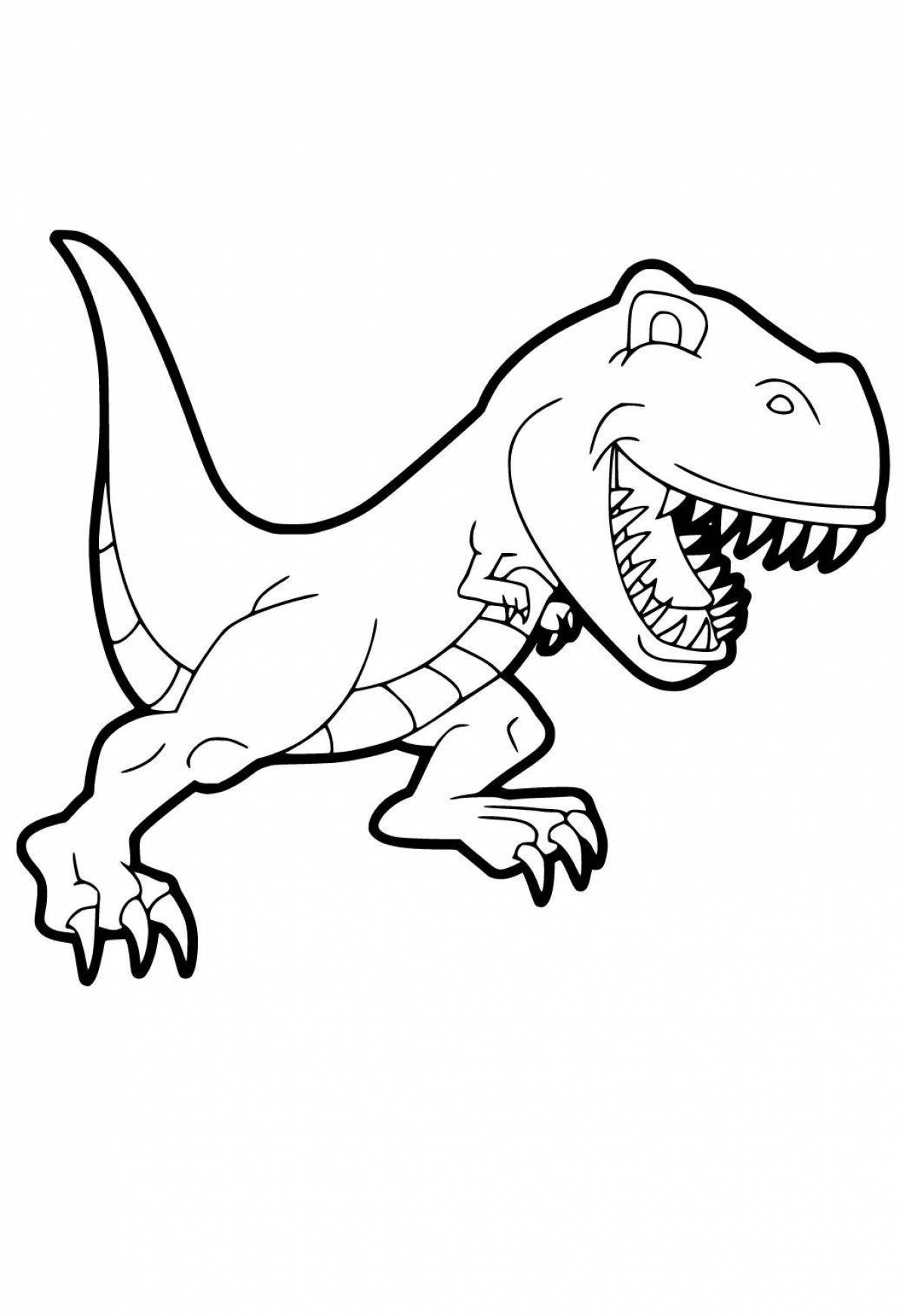 Glowing t-rex coloring page