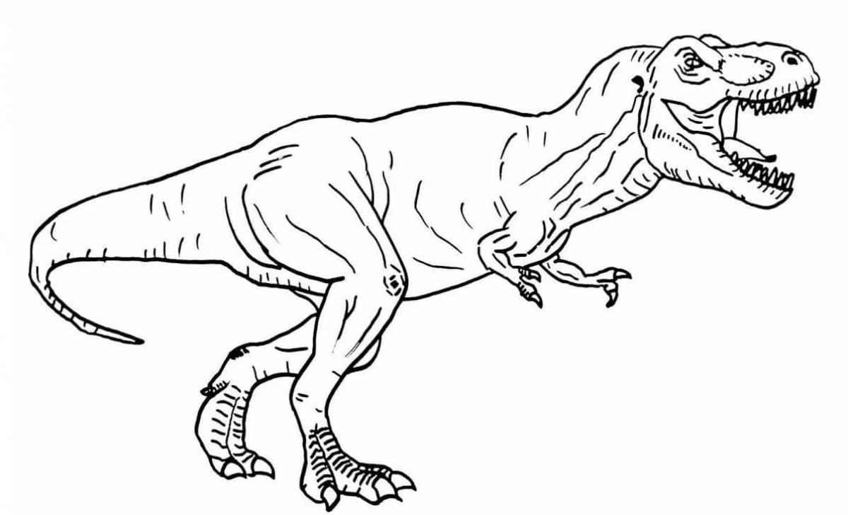 Впечатляющая страница раскраски t-rex