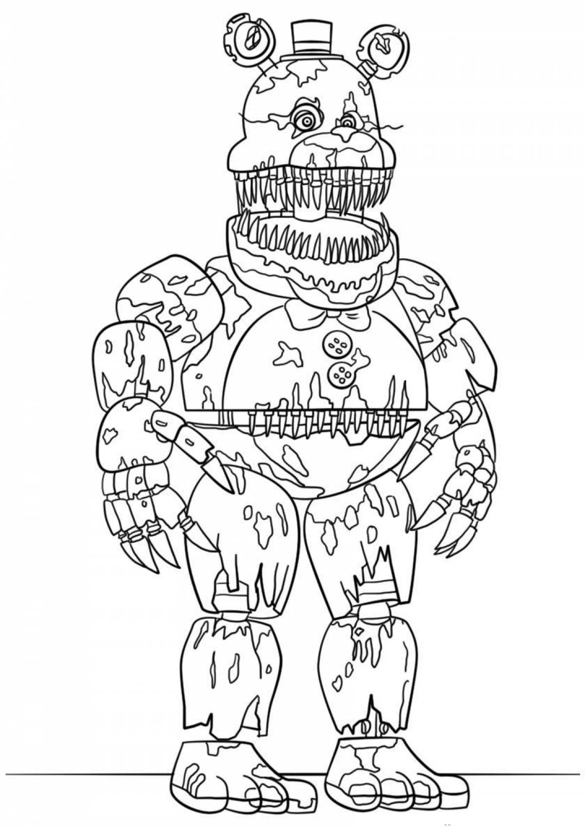 Nightmare chica coloring - scary