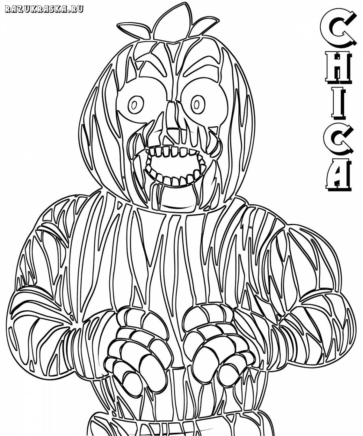 Chica's nightmare coloring book - shocking