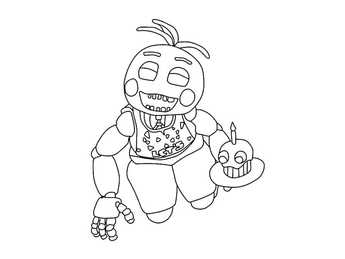 Nightmare chica coloring - grotesque