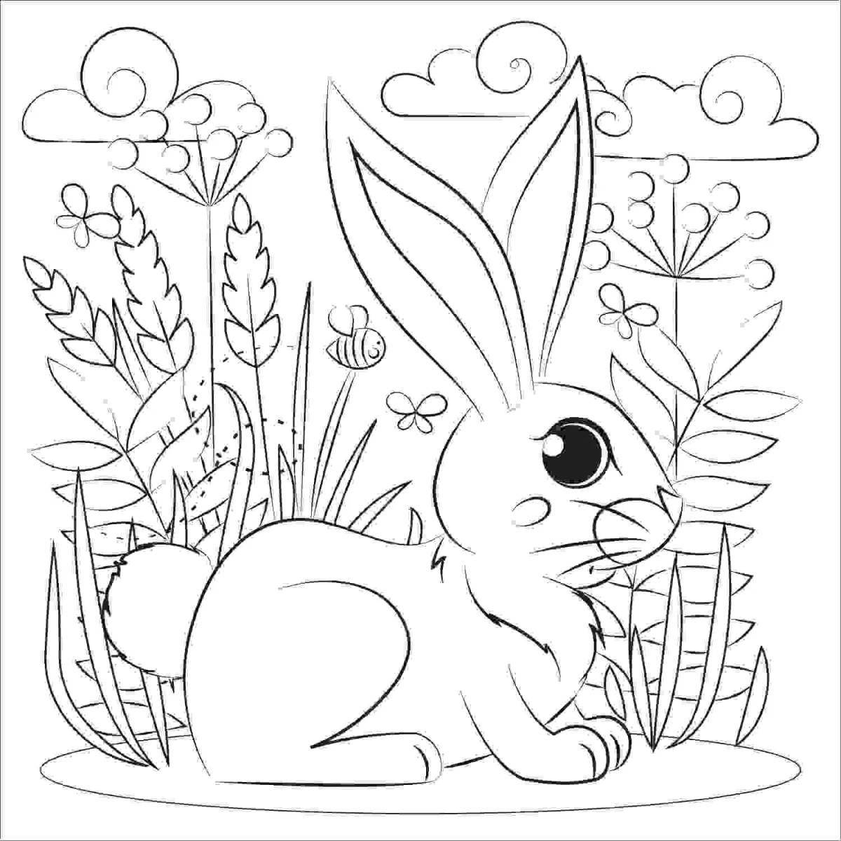 Happy coloring hare 2023