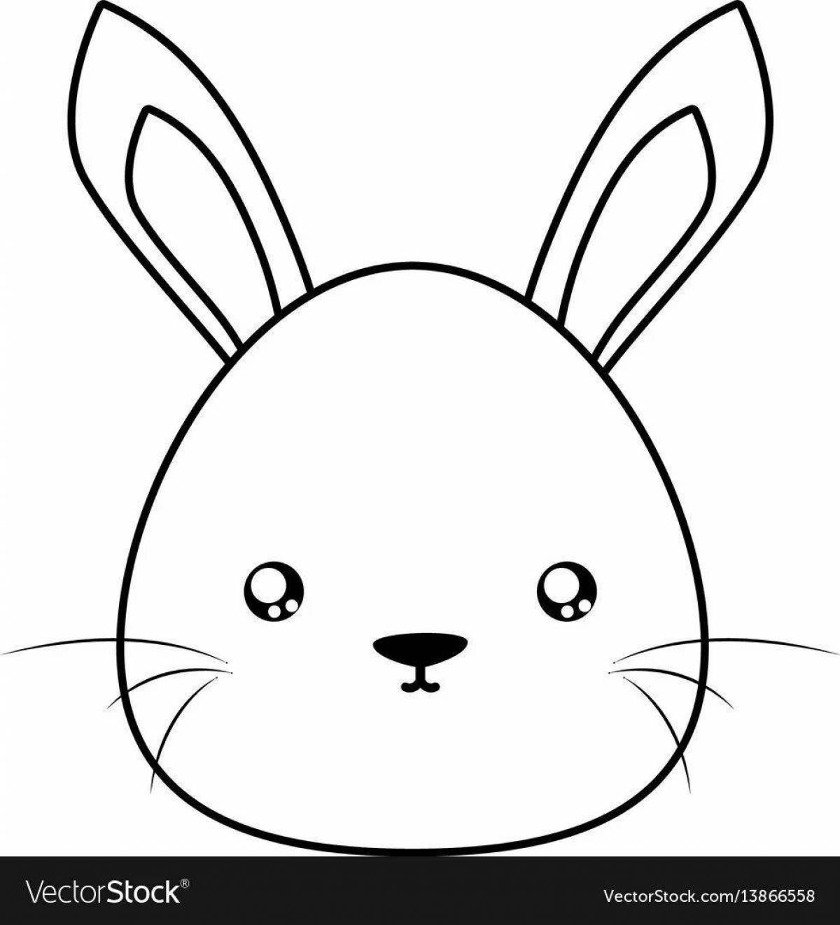 Colourful hare head coloring page