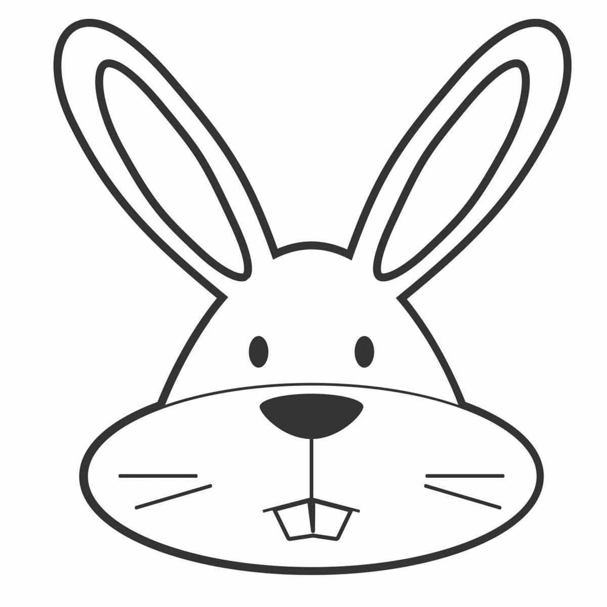 Coloring funny hare head