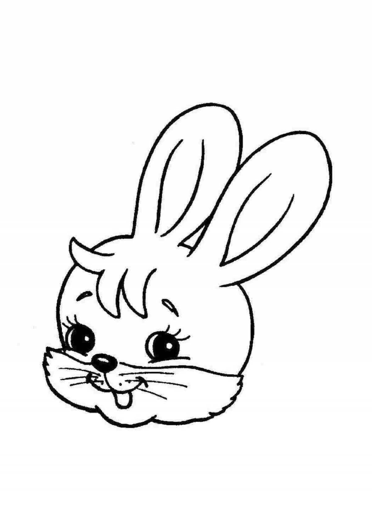 Линия головы кролика для детей или взрослых, раскраска, портрет зайца, кролика, векторная графика