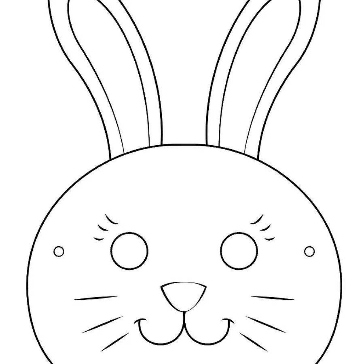 Adorable hare head coloring page