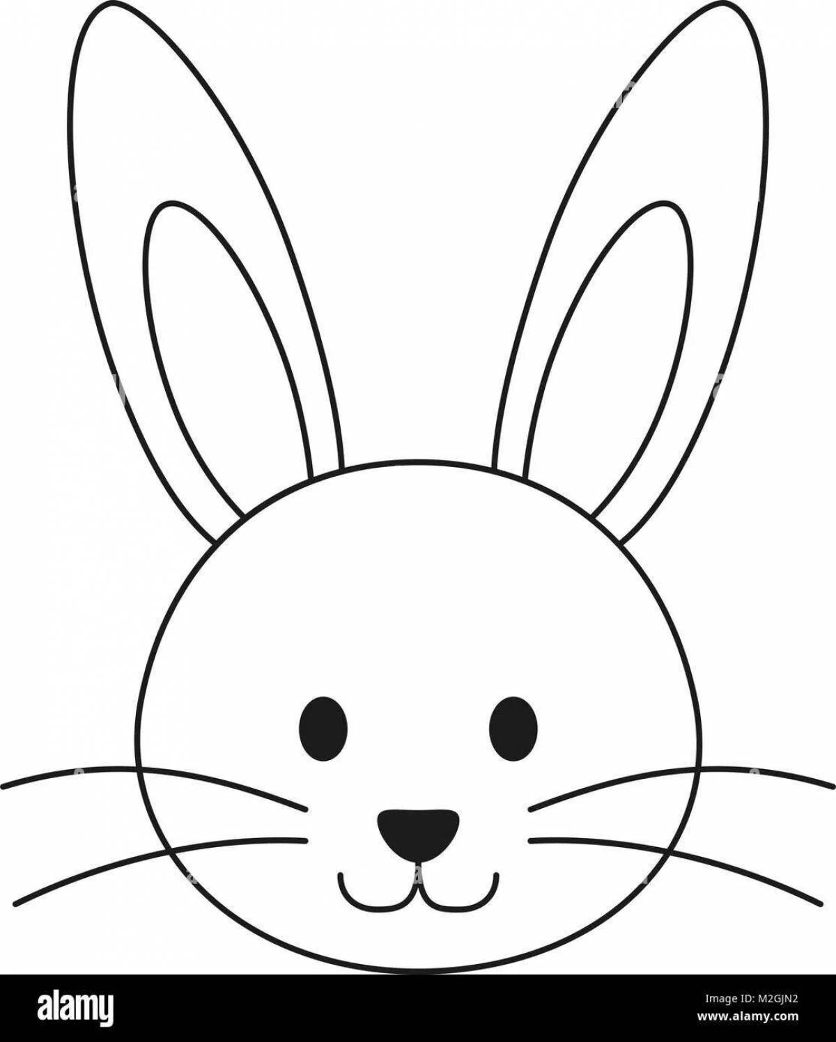 Adorable hare head coloring page