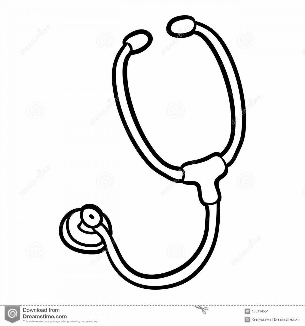 Doctor's funny tools coloring page