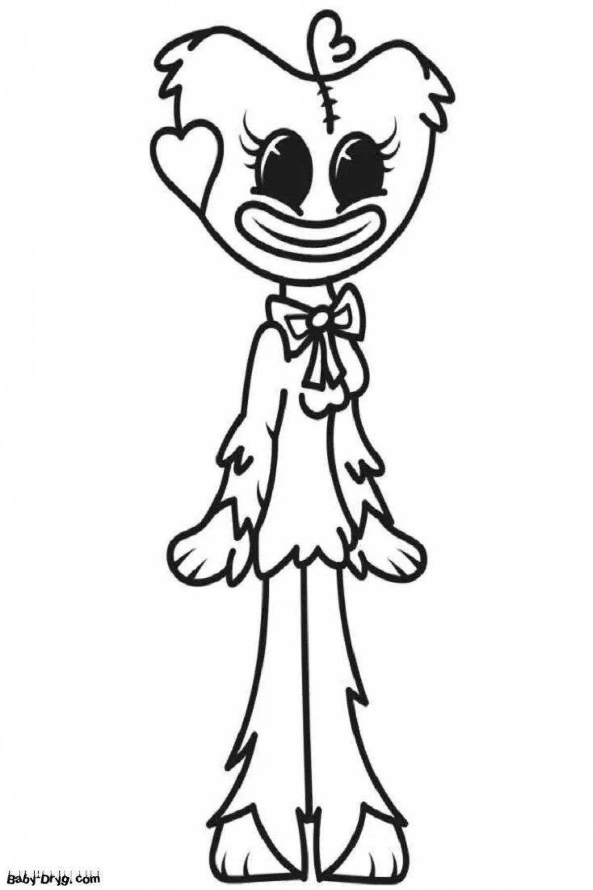 Цветная киси миси раскраска