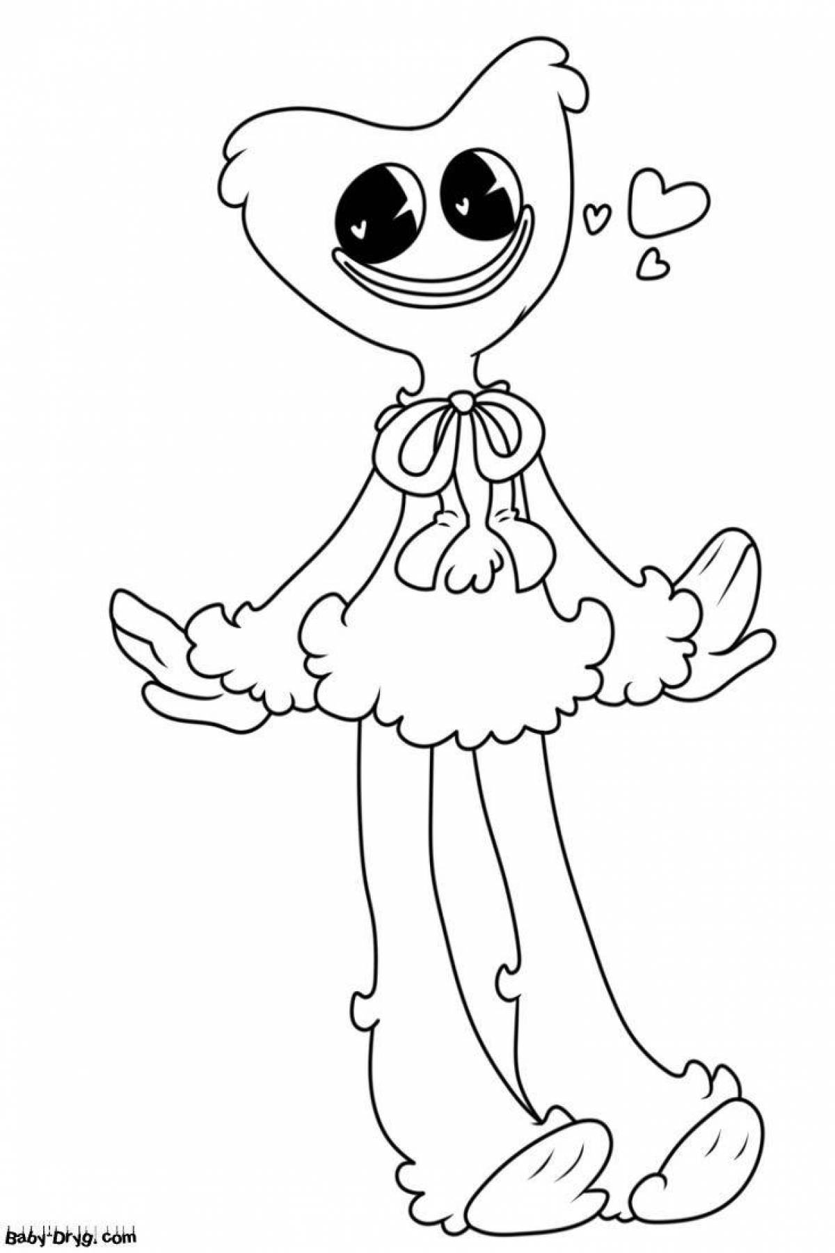 Цветная раскраска киси миси