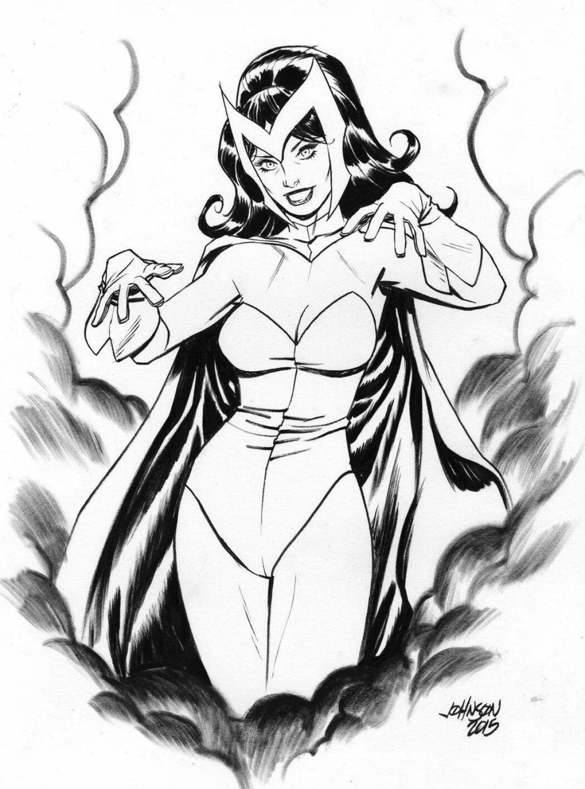 Adorable Scarlet Witch Coloring Page