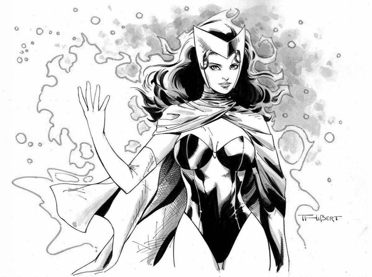 Impressive scarlet witch coloring page