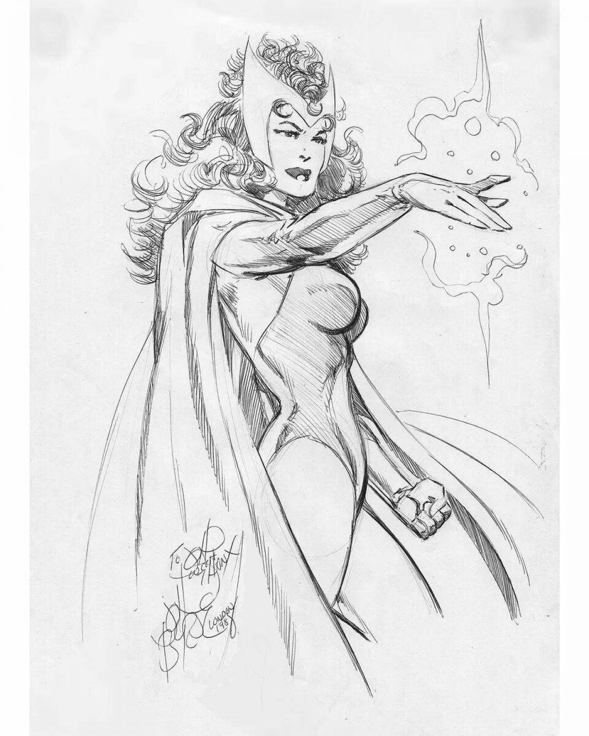 Coloring book magnanimous scarlet witch