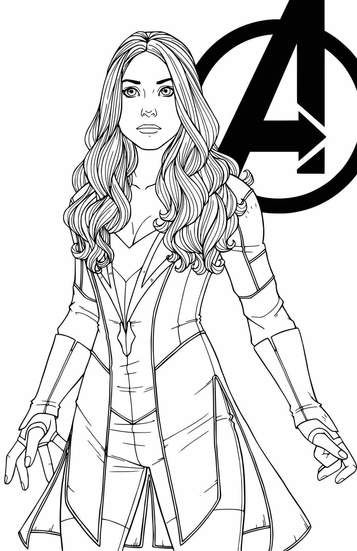 Shiny scarlet witch coloring page